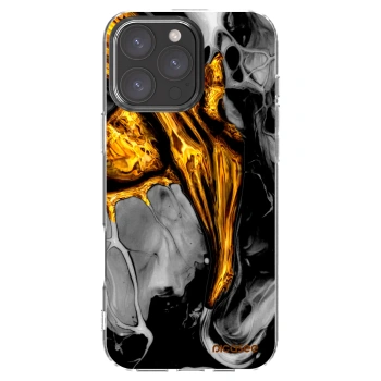 Picasee silikonowe przeźroczyste etui na Apple iPhone 16 Pro Max - Black Gold