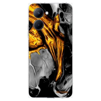 Picasee silikonowe przeźroczyste etui na Realme C33 (2023) - Black Gold