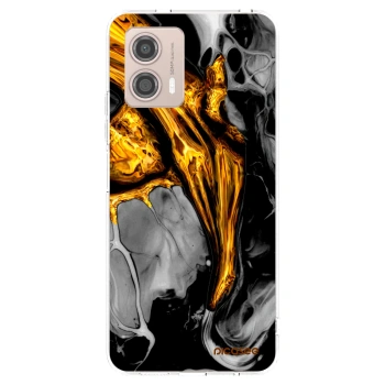 Picasee silikonowe przeźroczyste etui na Motorola Moto G53 5G - Black Gold