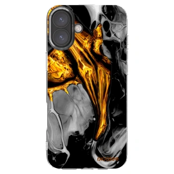 Picasee silikonowe przeźroczyste etui na Apple iPhone 16 Plus - Black Gold