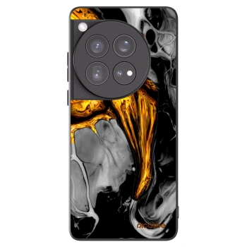 Picasee silikonowe czarne etui na OnePlus 12 5G - Black Gold