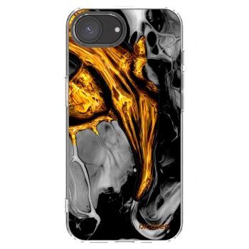 Picasee silikonowe przeźroczyste etui na Apple iPhone 16e - Black Gold