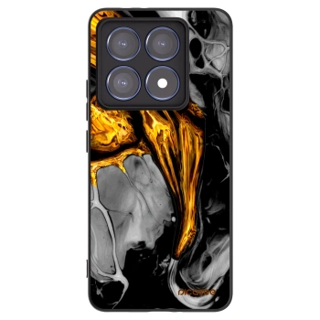Picasee silikonowe czarne etui na Xiaomi 14T Pro - Black Gold