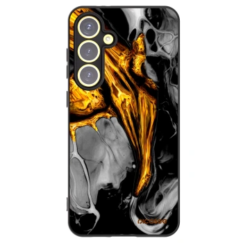 Picasee silikonowe czarne etui na Samsung Galaxy S24 FE S721B - Black Gold