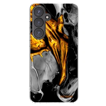 Picasee silikonowe przeźroczyste etui na Samsung Galaxy S24 FE S721B - Black Gold