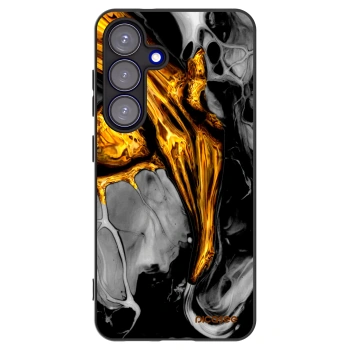 Picasee silikonowe czarne etui na Samsung Galaxy S25 5G - Black Gold