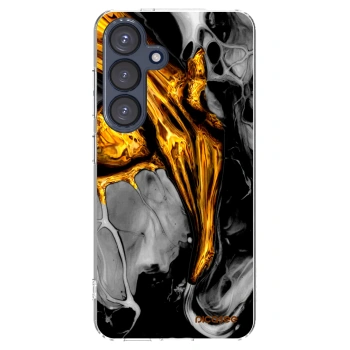 Picasee silikonowe przeźroczyste etui na Samsung Galaxy S25 5G - Black Gold