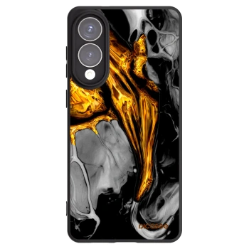 Picasee silikonowe czarne etui na Samsung Galaxy S25 Edge 5G - Black Gold