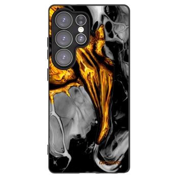Picasee silikonowe czarne etui na Samsung Galaxy S25 Ultra 5G - Black Gold
