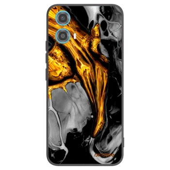 Picasee silikonowe czarne etui na Motorola Moto G34 5G - Black Gold