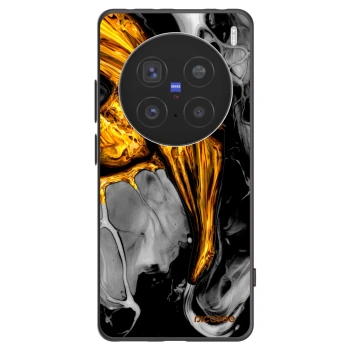 Picasee silikonowe czarne etui na Vivo X200 Pro - Black Gold