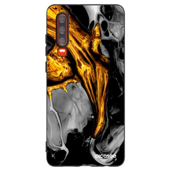 Picasee silikonowe czarne etui na Huawei P30 - Black Gold