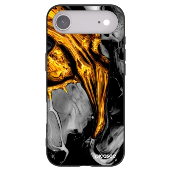 Picasee silikonowe czarne etui na Apple iPhone Air - Black Gold