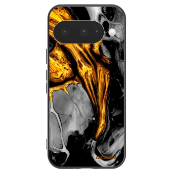 Picasee silikonowe czarne etui na Google Pixel 10 - Black Gold