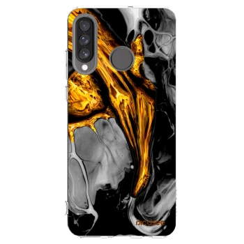 Picasee silikonowe przeźroczyste etui na Huawei P30 Lite - Black Gold