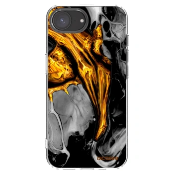 Picasee silikonowe przeźroczyste etui na Apple iPhone 17e - Black Gold