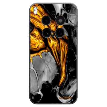 Picasee silikonowe czarne etui na Vivo X300 Pro - Black Gold