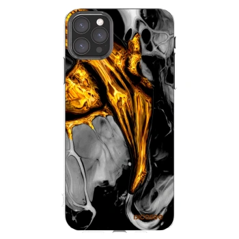 Picasee silikonowe przeźroczyste etui na Apple iPhone 11 Pro Max - Black Gold