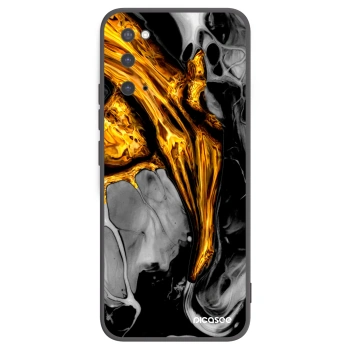 Picasee silikonowe czarne etui na Samsung Galaxy S20 G980F - Black Gold