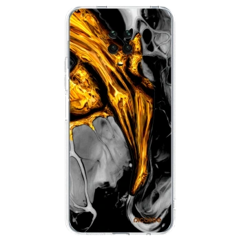 Picasee silikonowe przeźroczyste etui na Xiaomi Redmi Note 9 Pro - Black Gold
