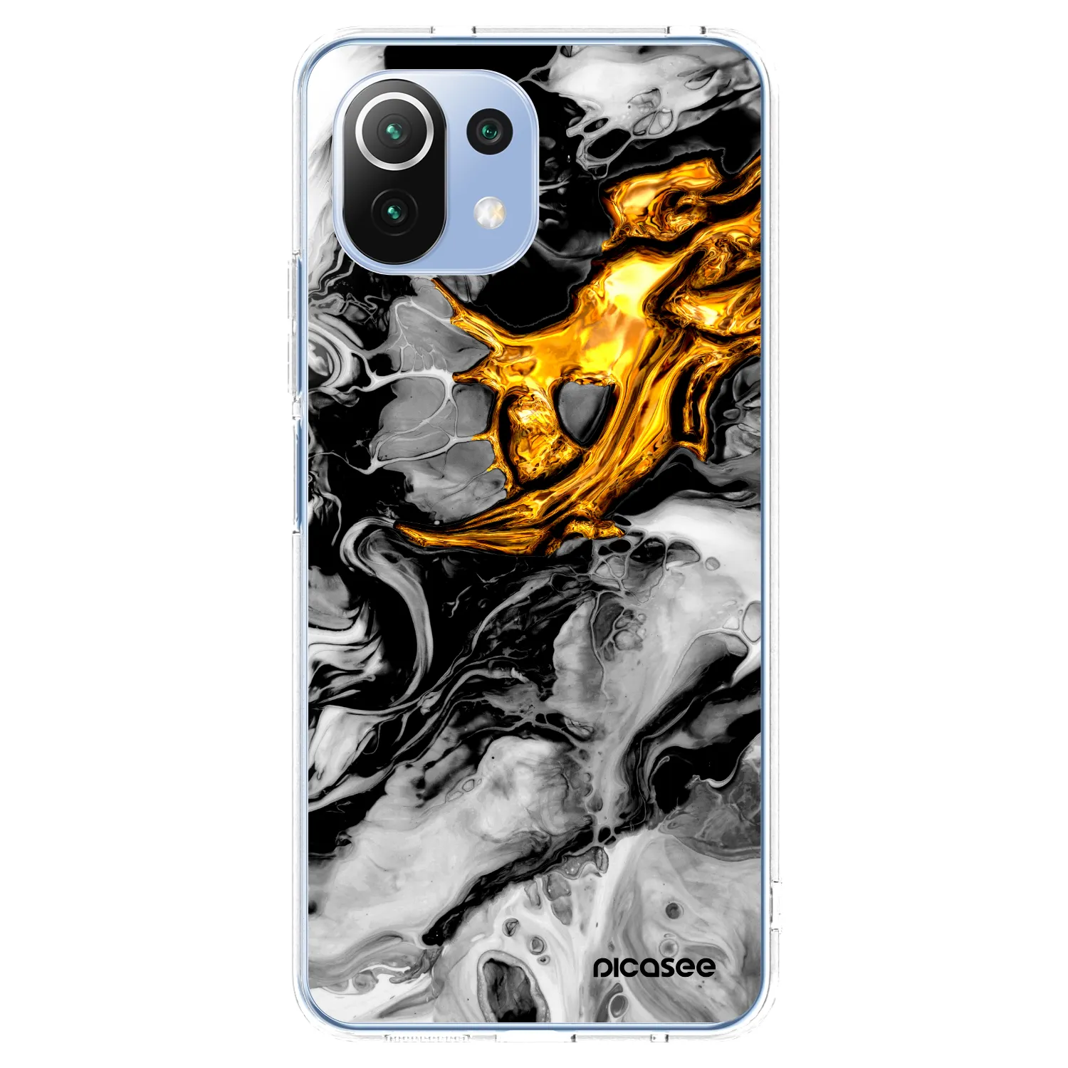Picasee silikonowe przeźroczyste etui na Xiaomi 11 Lite 5G NE - Black Gold 2