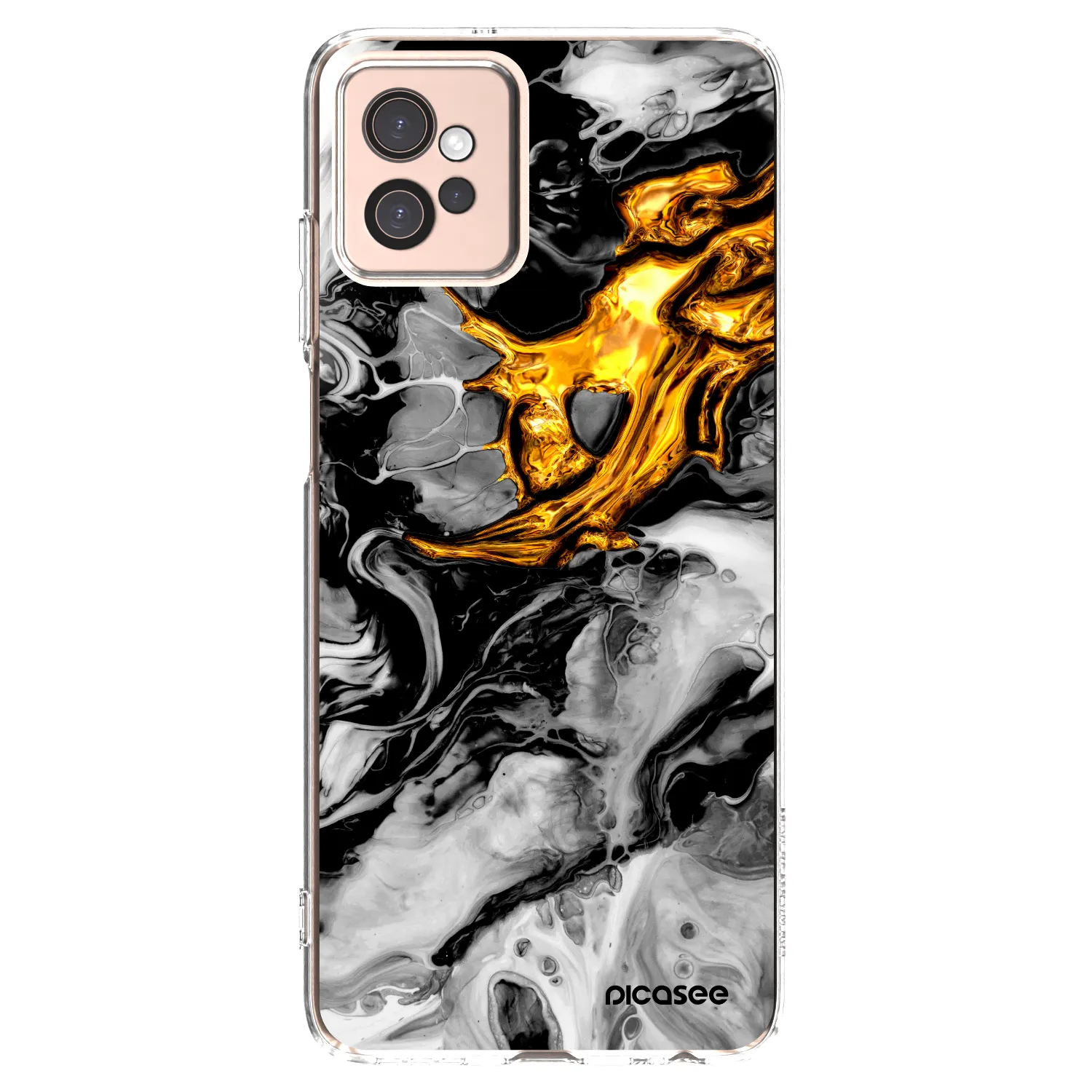 Picasee silikonowe przeźroczyste etui na Motorola Moto G32 - Black Gold 2