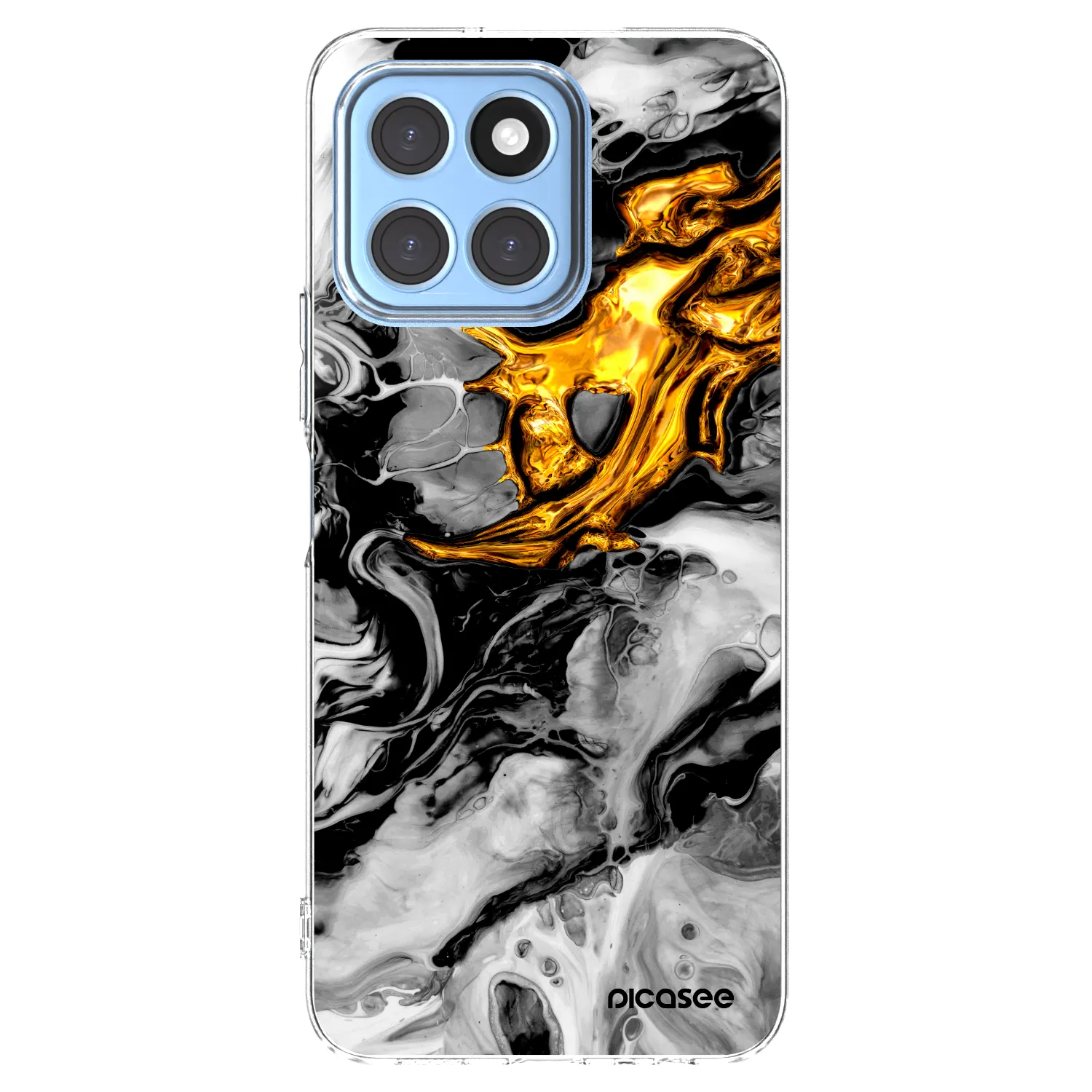 Picasee silikonowe przeźroczyste etui na Honor X6 - Black Gold 2