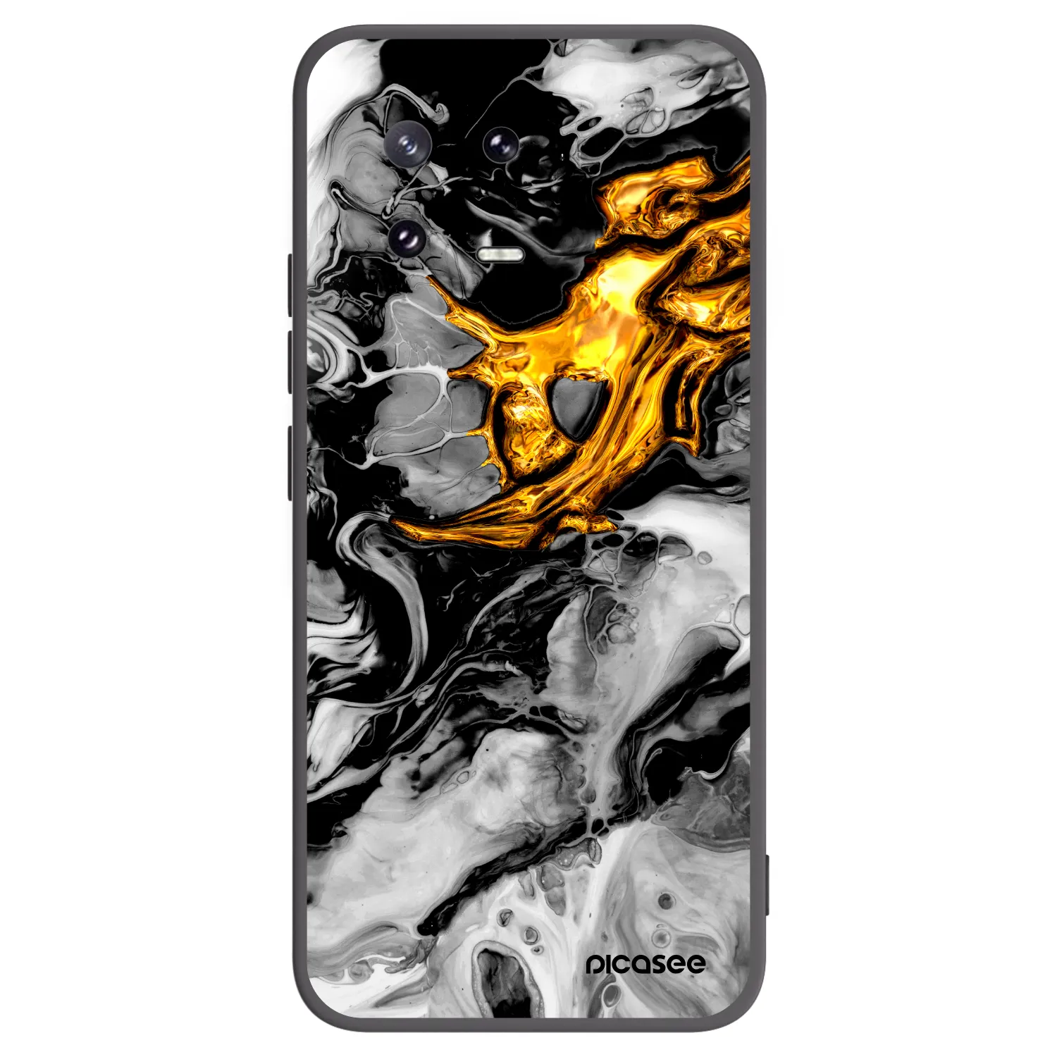 Picasee silikonowe czarne etui na Xiaomi 13 Pro - Black Gold 2
