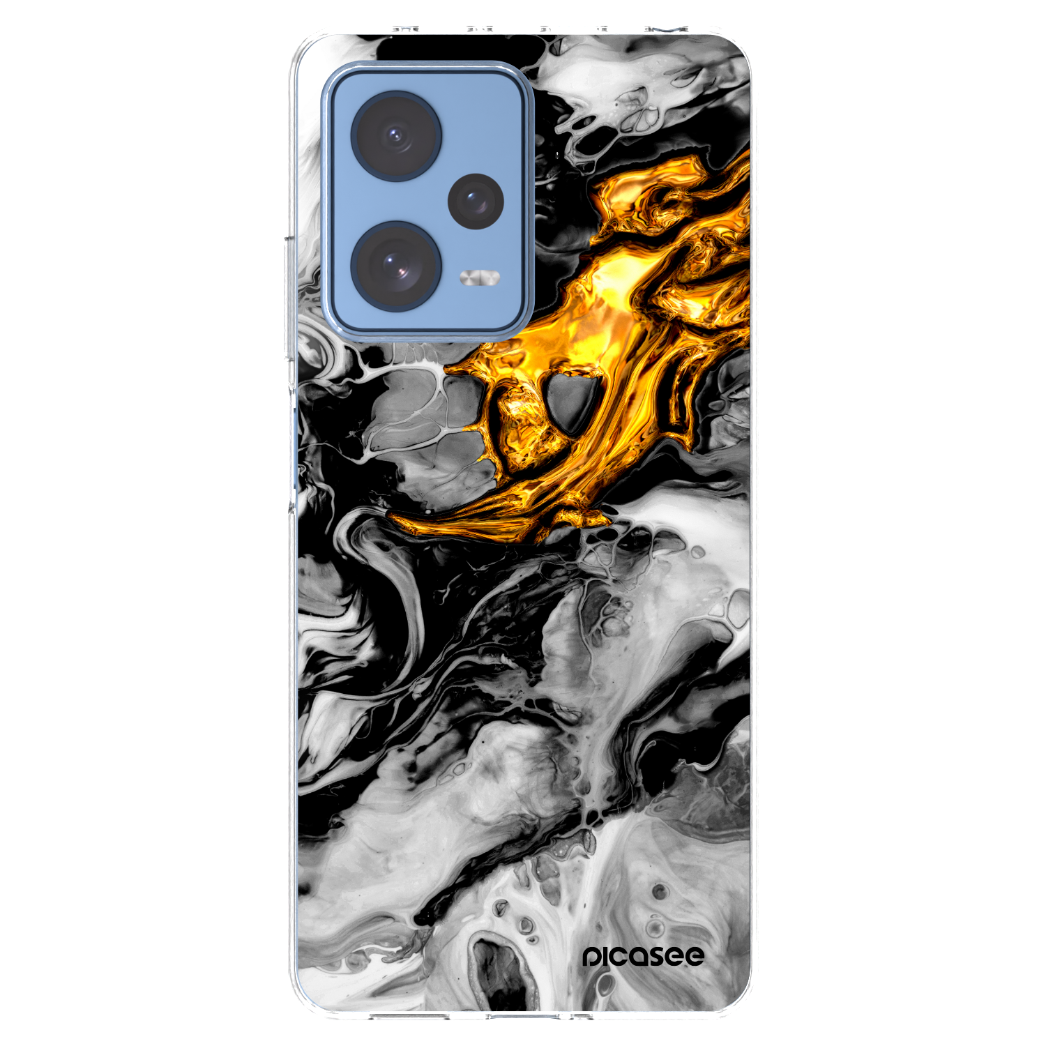 Picasee silikonowe przeźroczyste etui na Xiaomi Redmi Note 12 Pro 5G - Black Gold 2