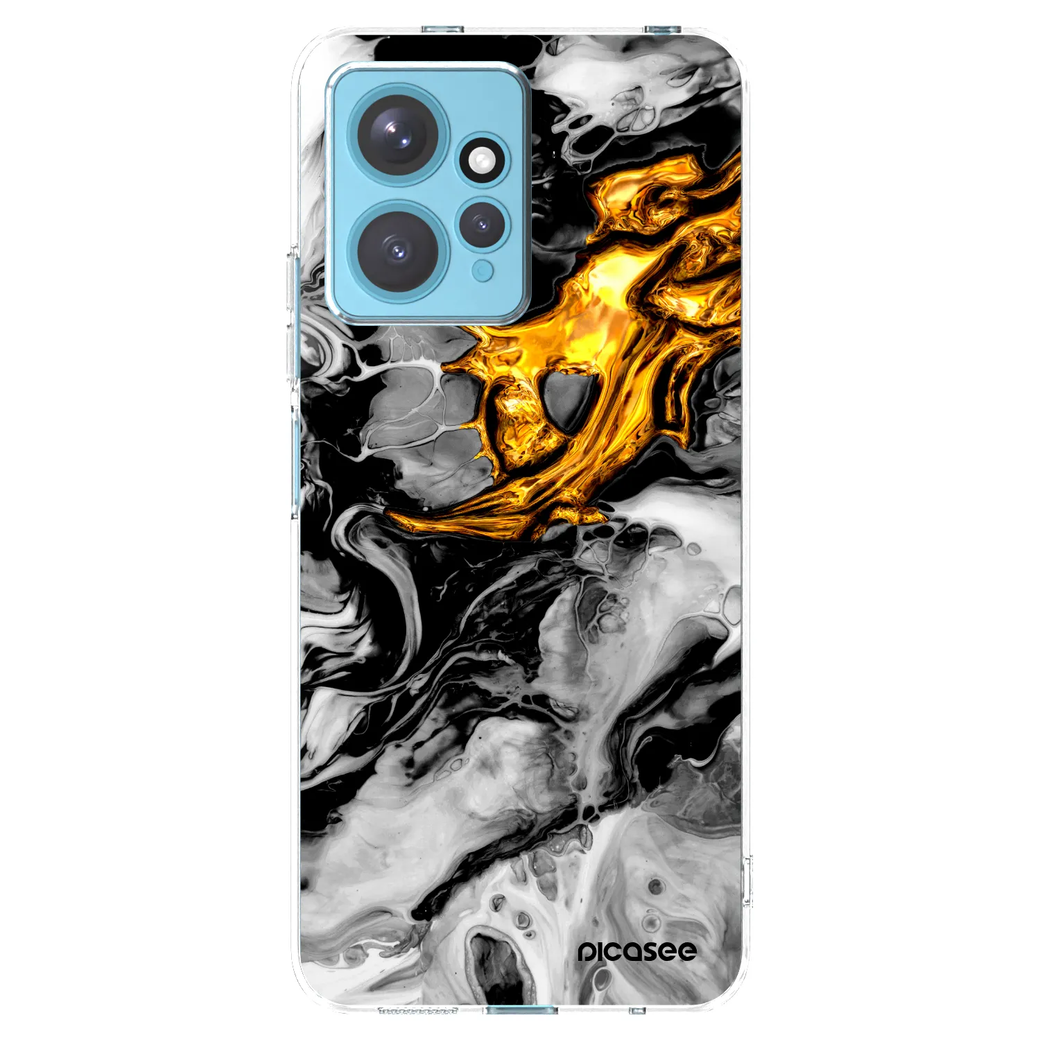 Picasee silikonowe przeźroczyste etui na Xiaomi Redmi Note 12 4G - Black Gold 2