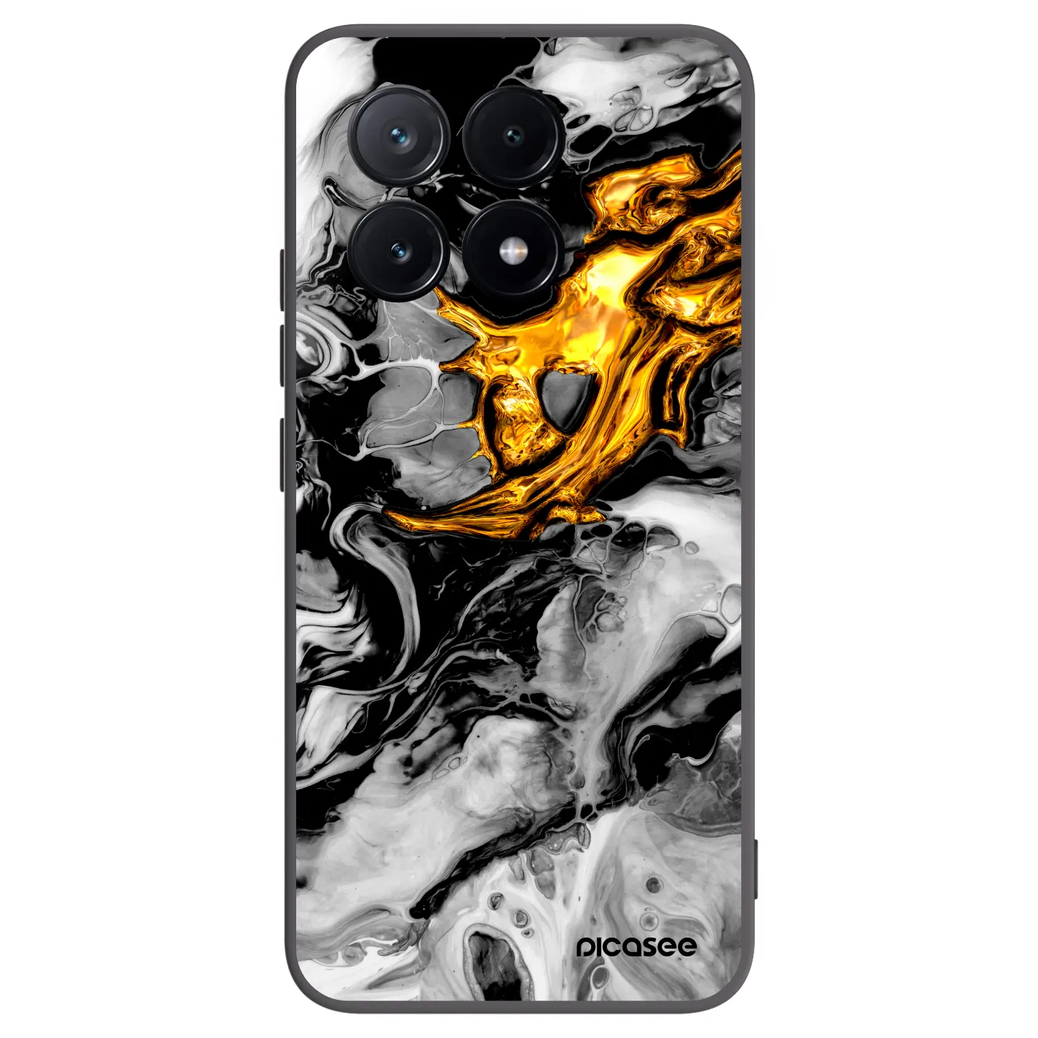 Picasee silikonowe czarne etui na Xiaomi Poco X6 Pro - Black Gold 2