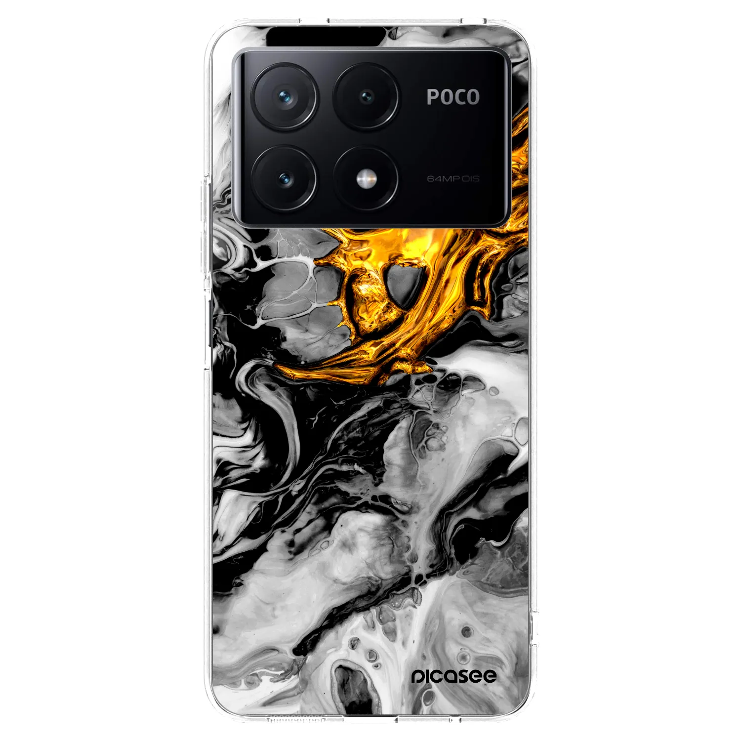 Picasee silikonowe przeźroczyste etui na Xiaomi Poco X6 Pro - Black Gold 2