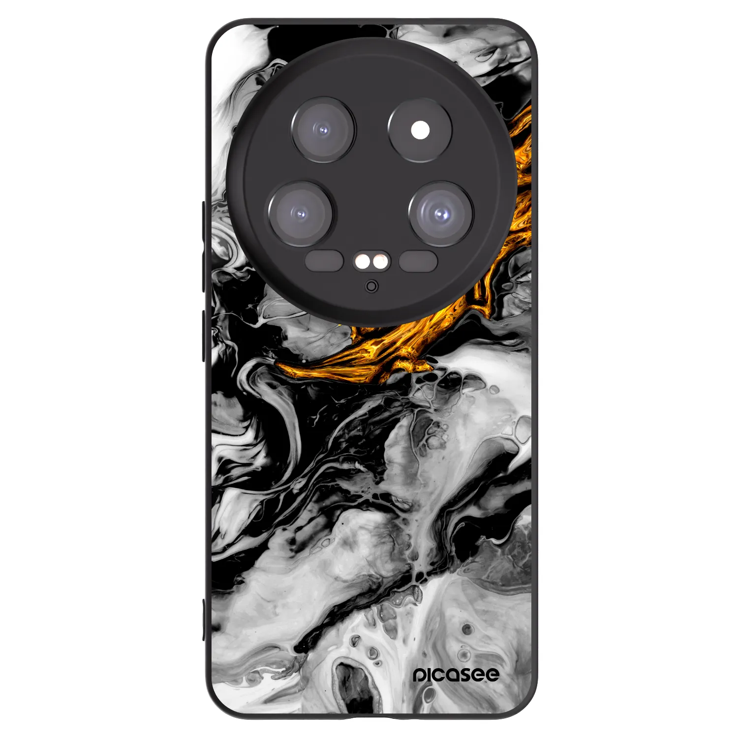 Picasee silikonowe czarne etui na Xiaomi 14 Ultra - Black Gold 2