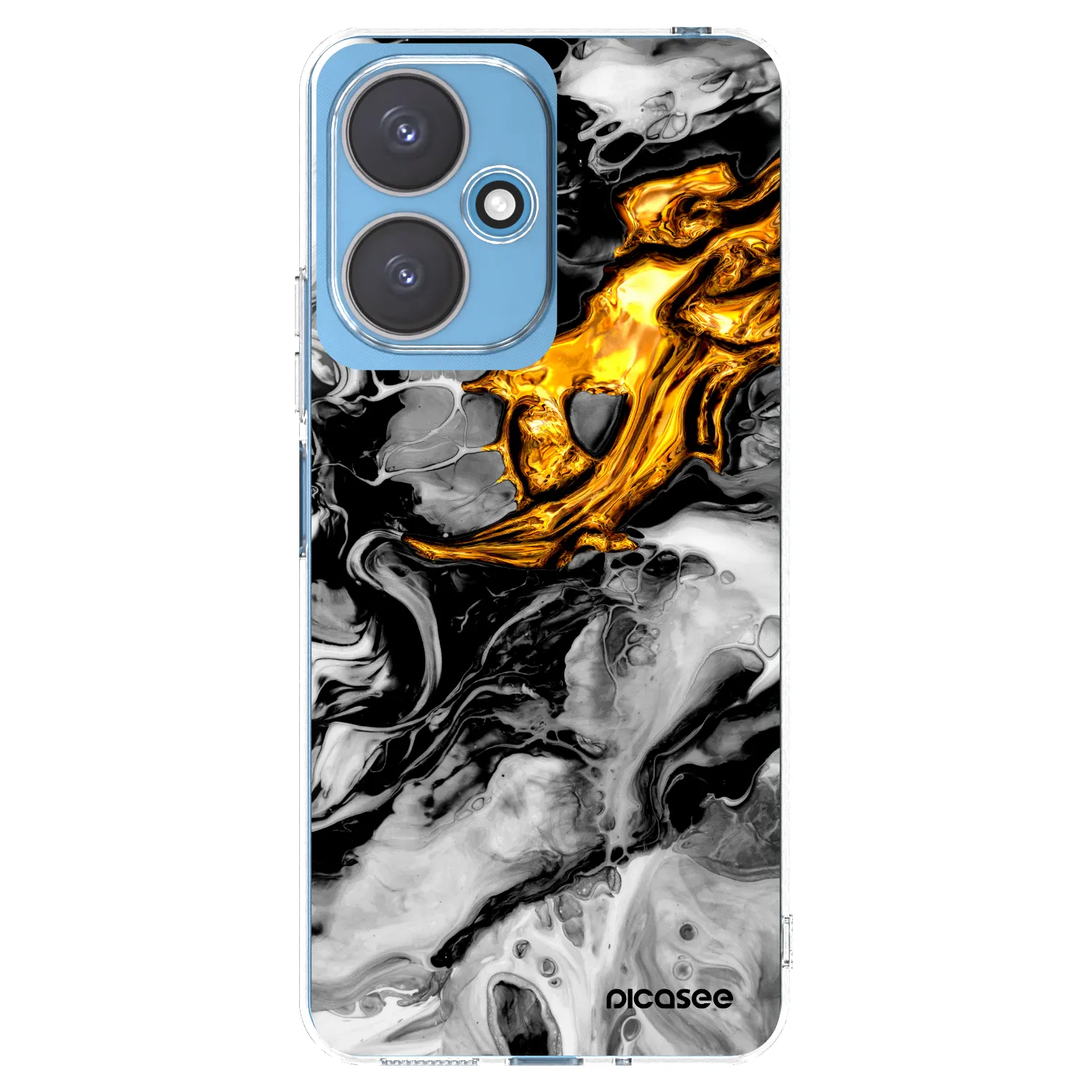 Picasee silikonowe przeźroczyste etui na Xiaomi Redmi 13C 5G - Black Gold 2