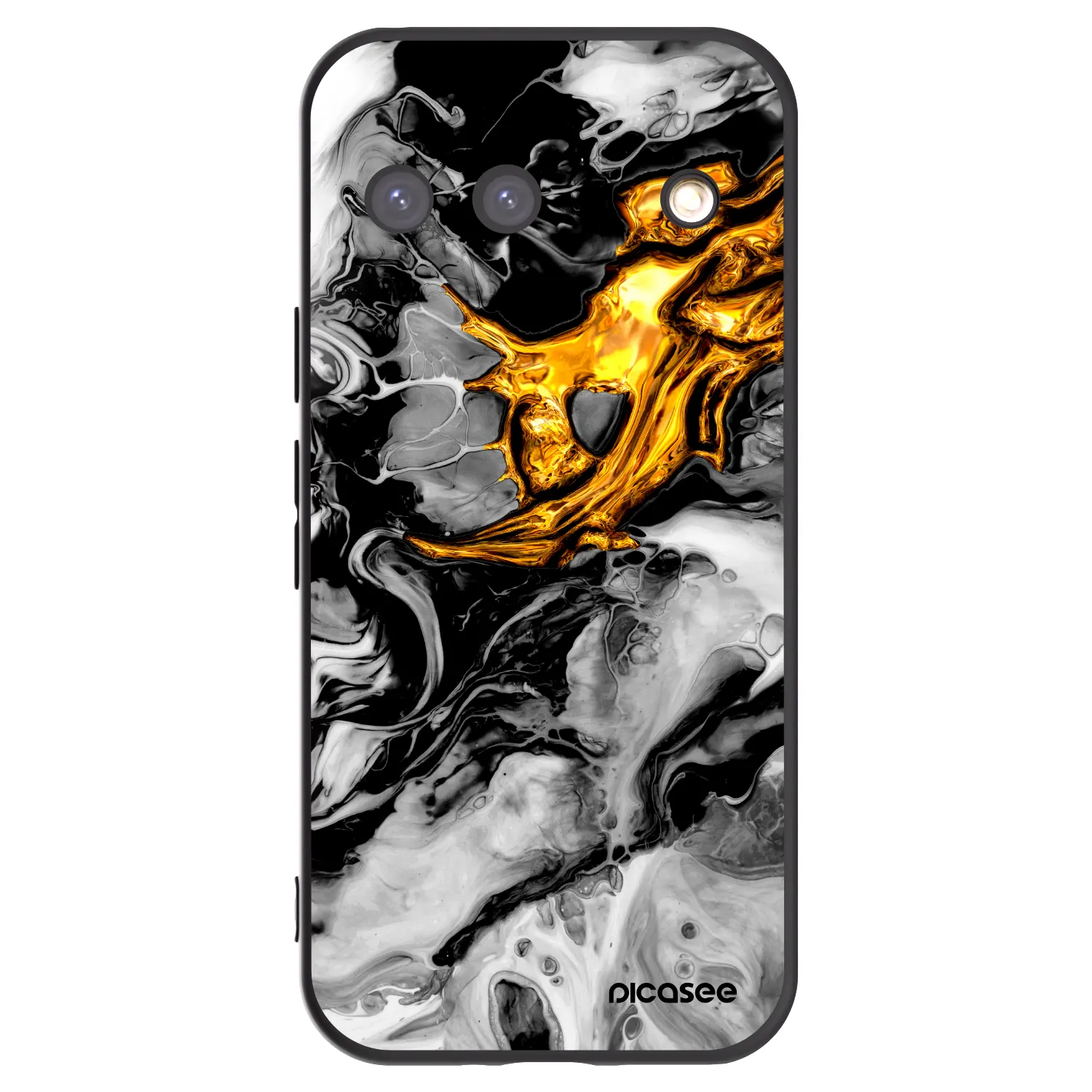 Picasee silikonowe czarne etui na Google Pixel 9 - Black Gold 2