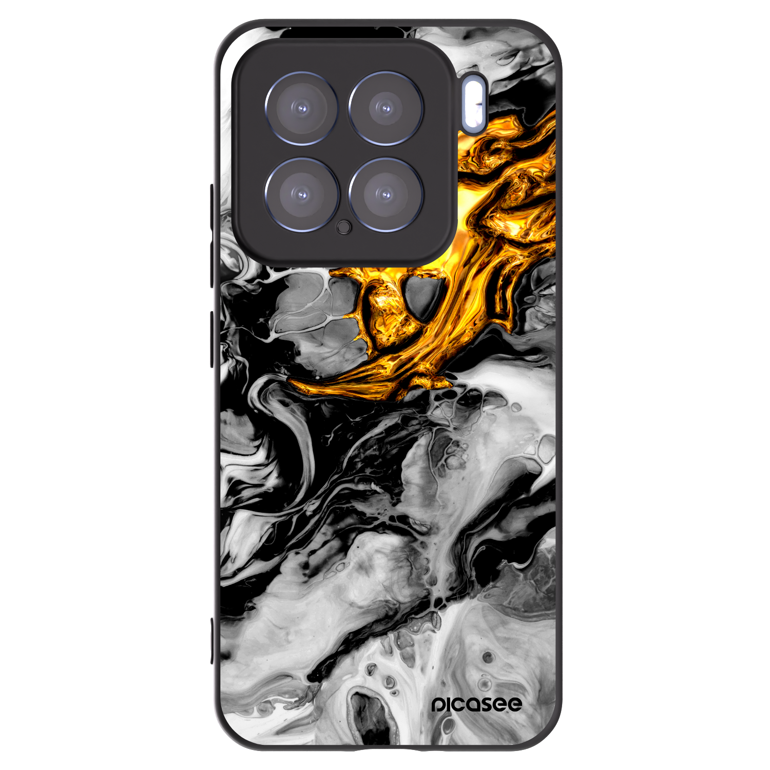 Picasee silikonowe czarne etui na Xiaomi 15 - Black Gold 2