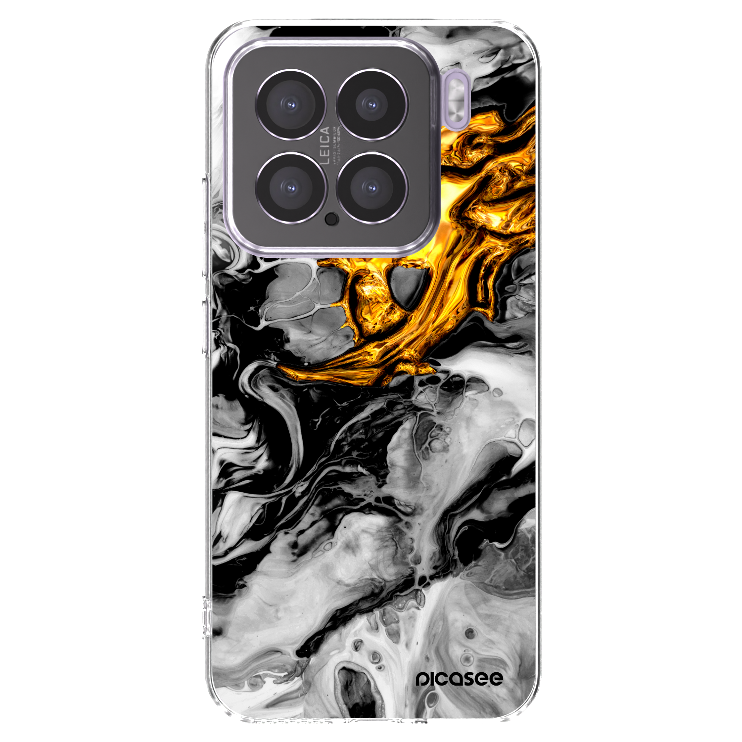 Picasee silikonowe przeźroczyste etui na Xiaomi 15 - Black Gold 2