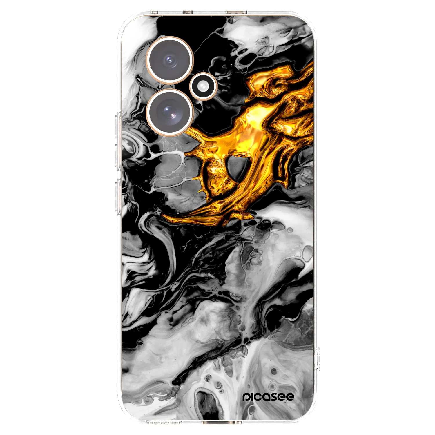Picasee silikonowe przeźroczyste etui na Honor 400 5G - Black Gold 2