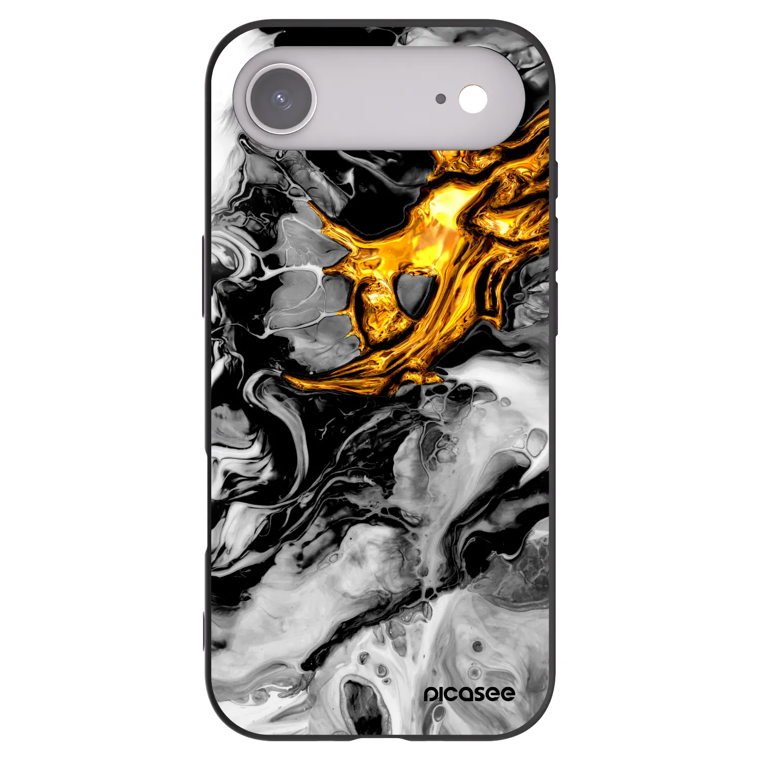 Picasee silikonowe czarne etui na Apple iPhone Air - Black Gold 2