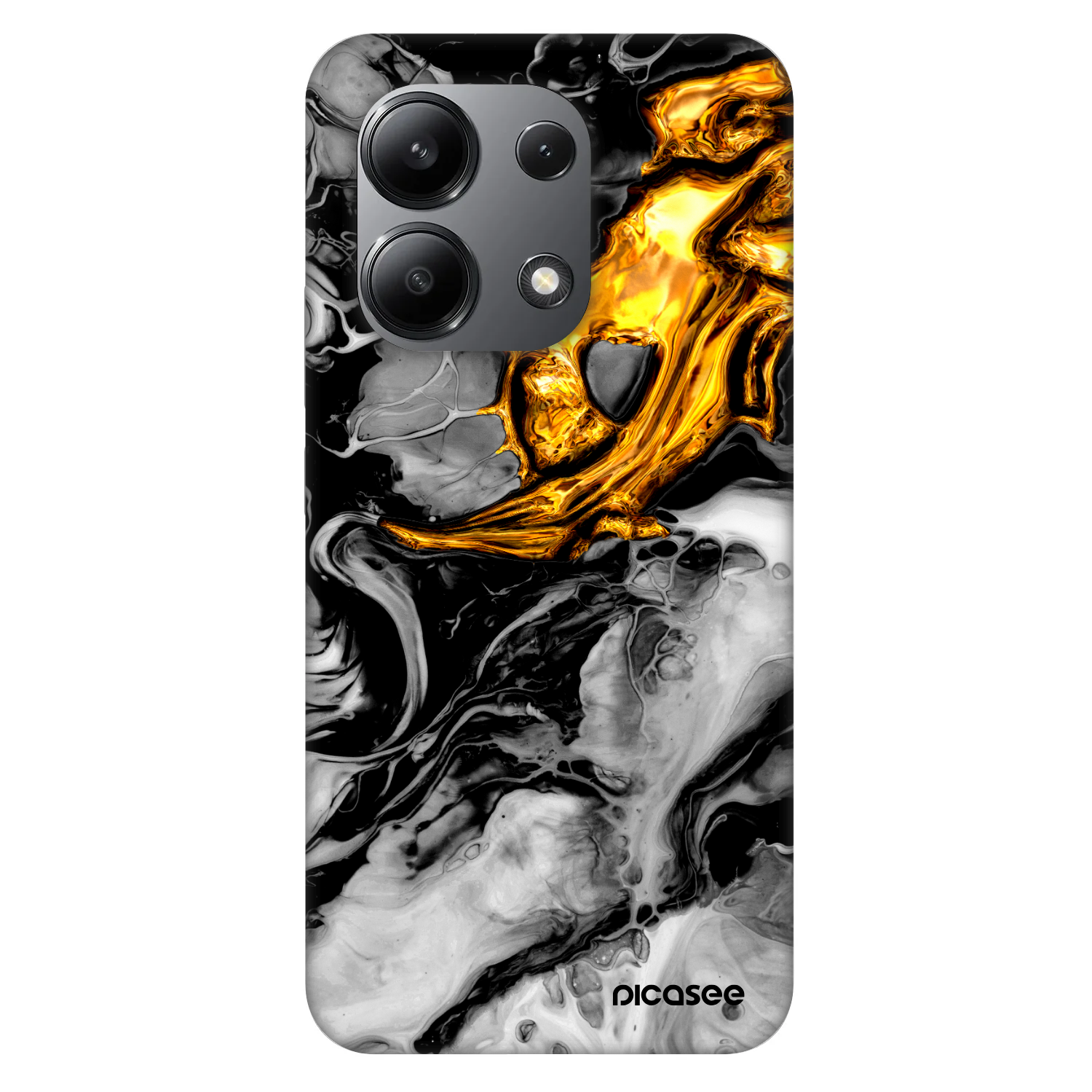 Picasee Fashion Case na Xiaomi Redmi Note 13 4G - Black Gold 2