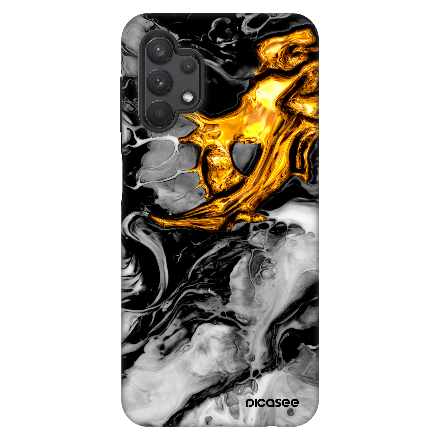 Picasee Fashion Case na Samsung Galaxy A32 5G A326B - Black Gold 2