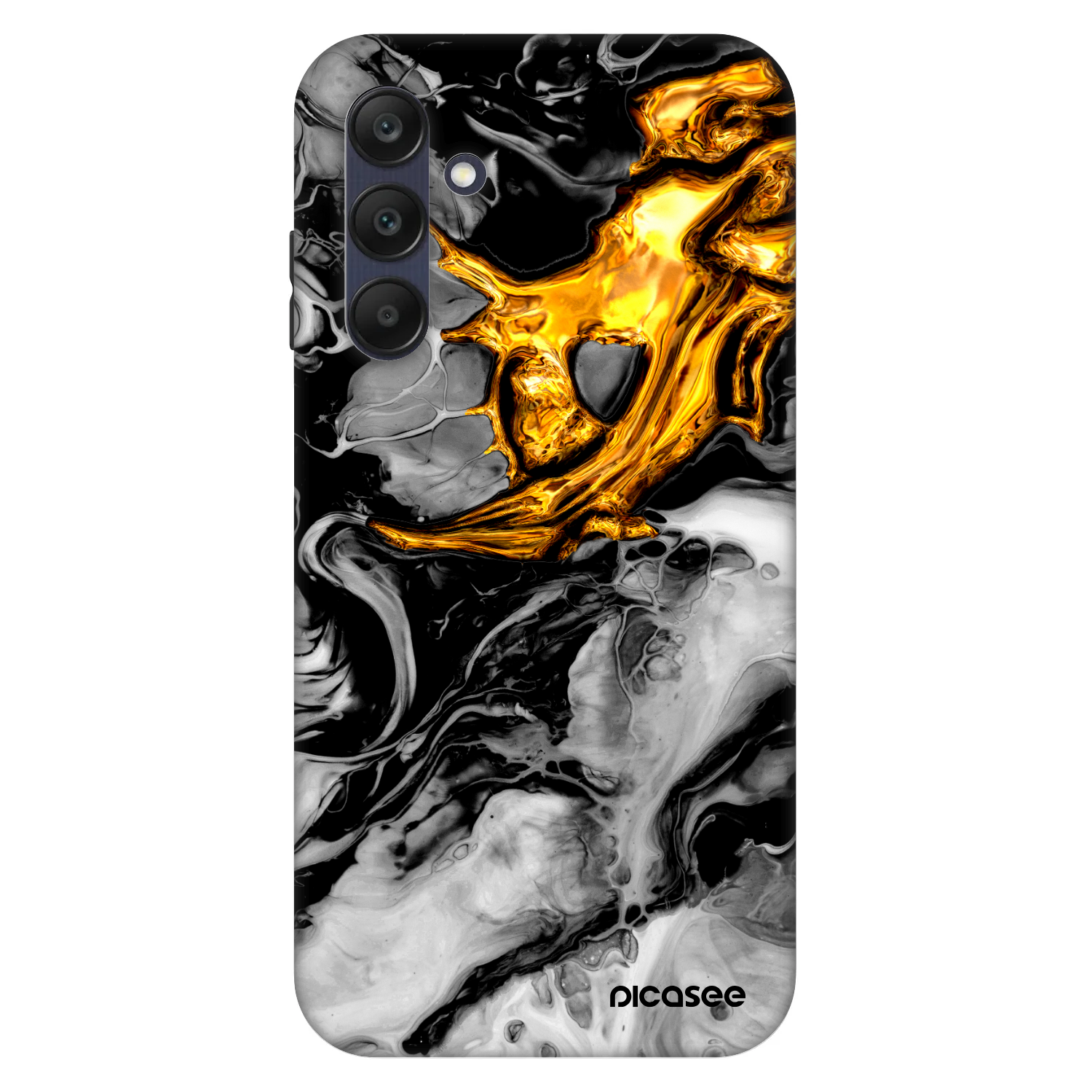 Picasee Fashion Case na Samsung Galaxy A25 A256B 5G - Black Gold 2