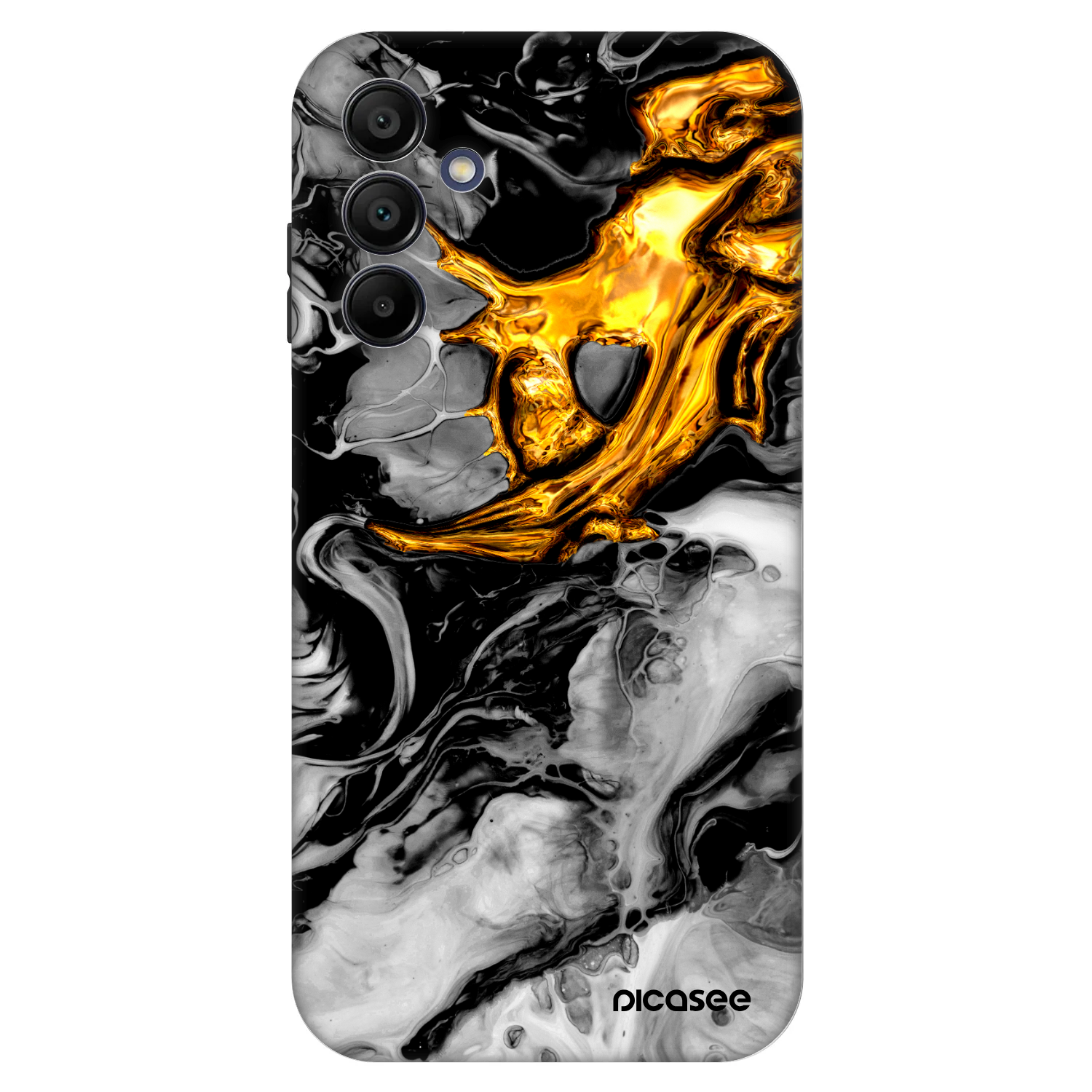 Picasee Fashion Case na Samsung Galaxy A15 A156B 5G - Black Gold 2