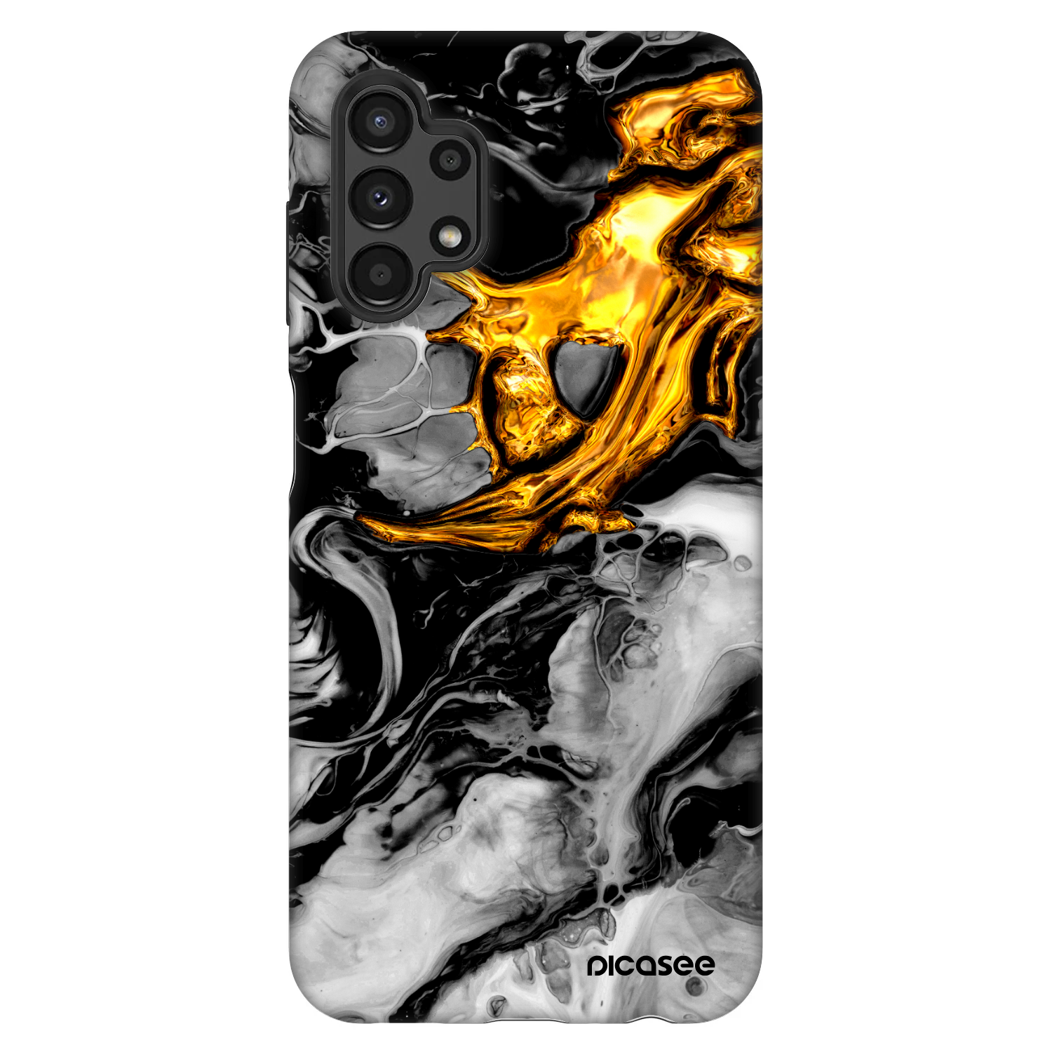 Picasee Fashion Case na Samsung Galaxy A13 4G A135 - Black Gold 2