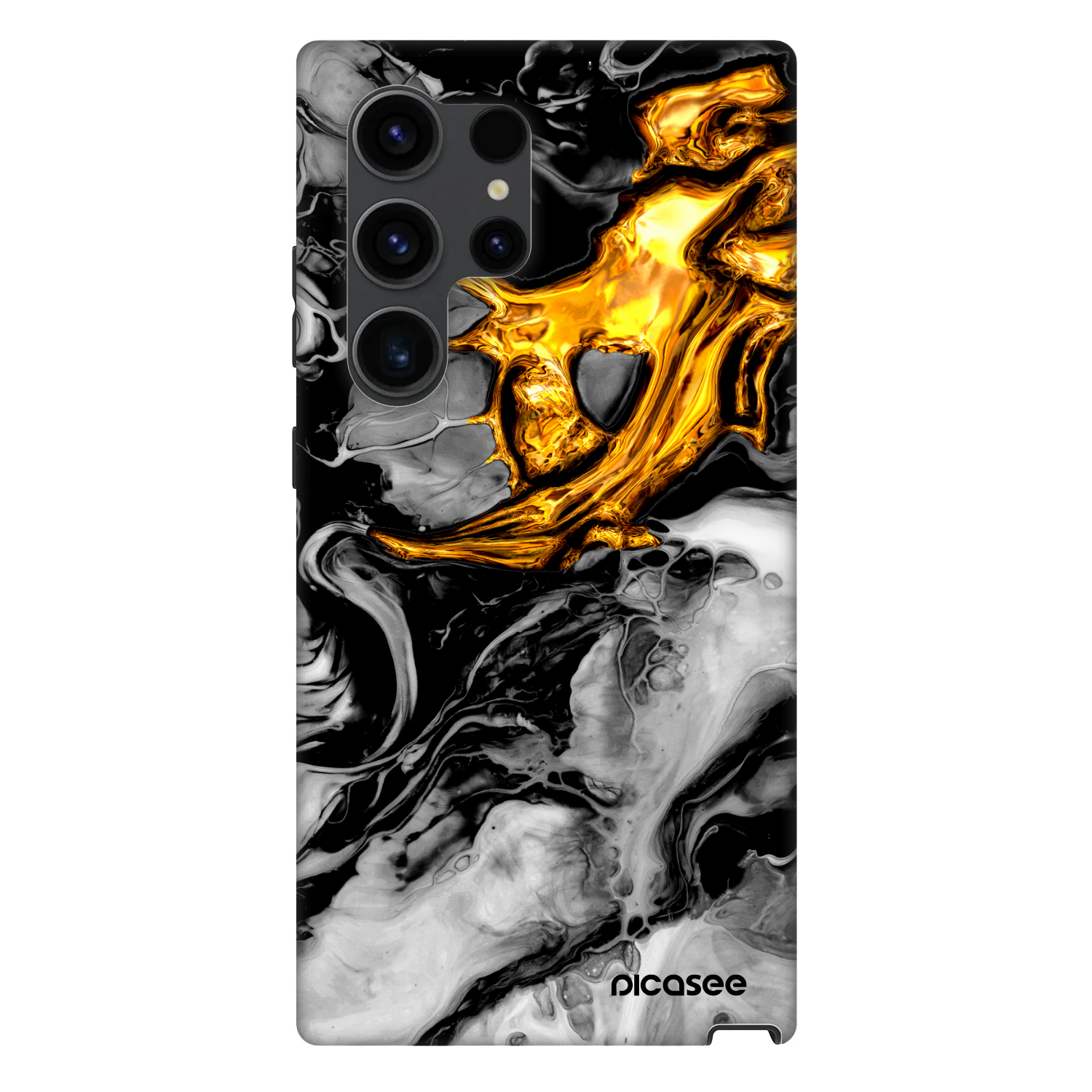 Picasee Fashion Case PowerShare pro Samsung Galaxy S24 Ultra S928B 5G - Black Gold 2
