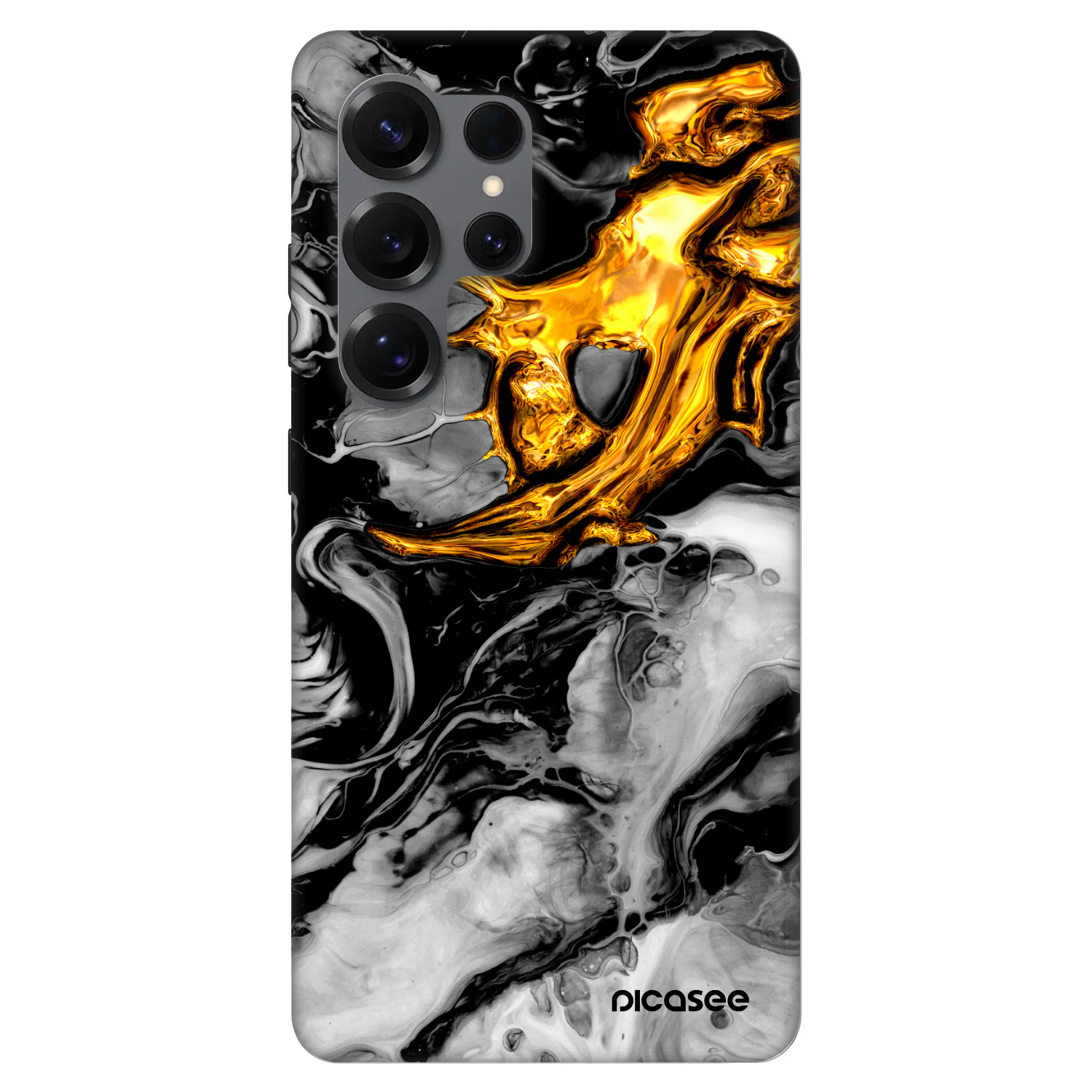 Picasee Fashion Case PowerShare pro Samsung Galaxy S25 Ultra 5G - Black Gold 2