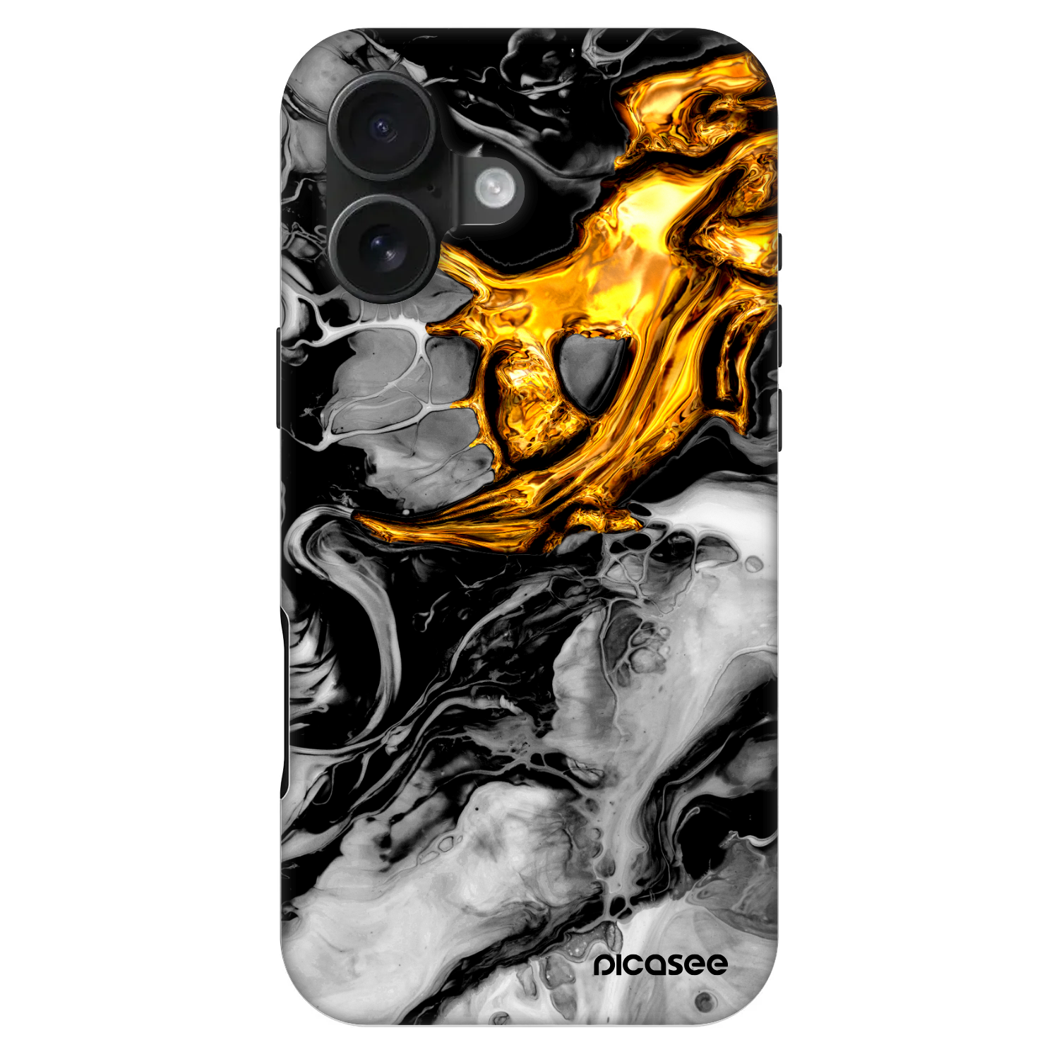 Picasee Fashion Case MagSafe na Apple iPhone 16 - Black Gold 2