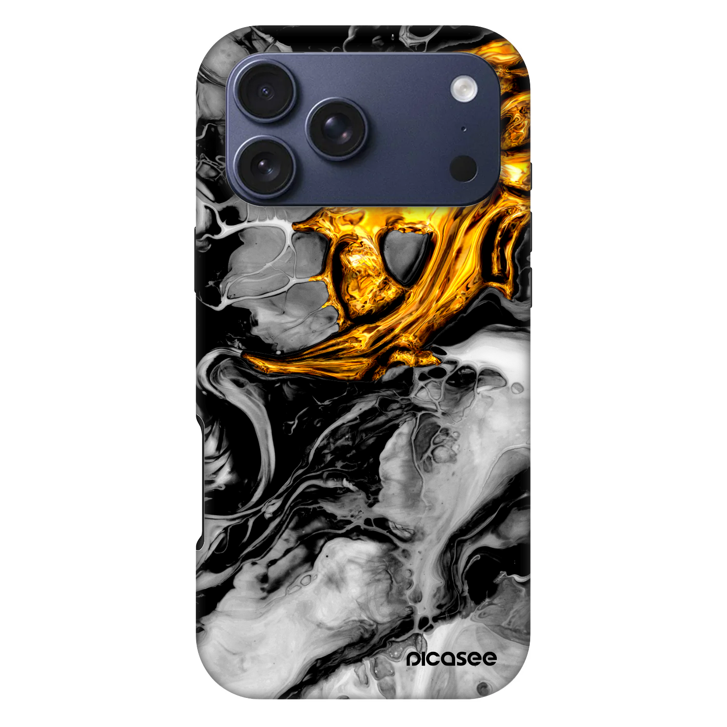 Picasee Fashion Case MagSafe na Apple iPhone 17 Pro Max - Black Gold 2