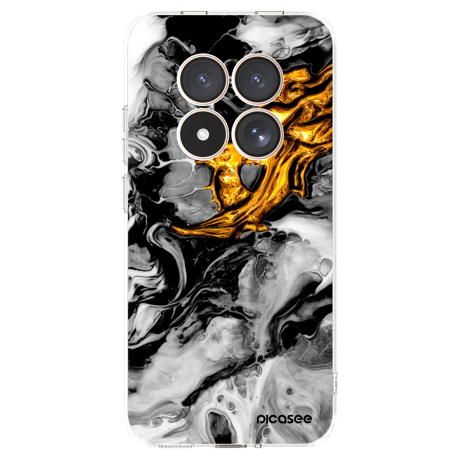 Picasee silikonowe przeźroczyste etui na Xiaomi Redmi Note 15 Pro 4G - Black Gold 2