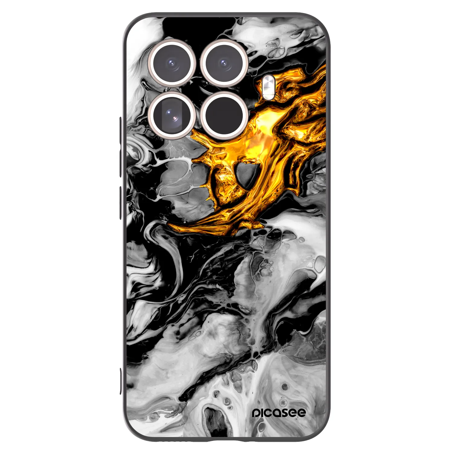 Picasee silikonowe czarne etui na Xiaomi 15T Pro - Black Gold 2